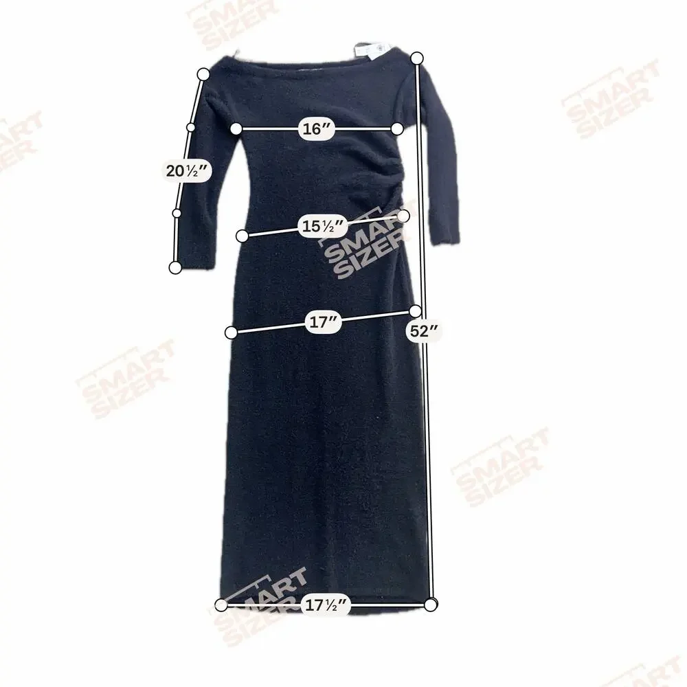 NWT Abercrombie & Fitch Off Shoulder Maxi Dress Black Long Sleeve Women’s M